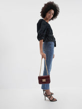 Charles & Ke*th - Croc-Effect Boxy Chain Strap Bag - burgundy